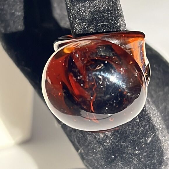 Hand Blown Glass Ring Size 7 - 7.25 - Picture 12 of 15